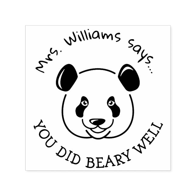 Positiver Lehrer Lob Panda Pun vorgedruckte Briefm Permastempel (Design)