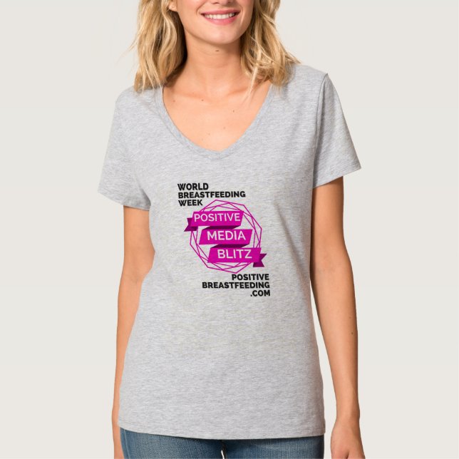 Positiver Medium-Überraschungsangriff V - Hals T-Shirt (Vorderseite)