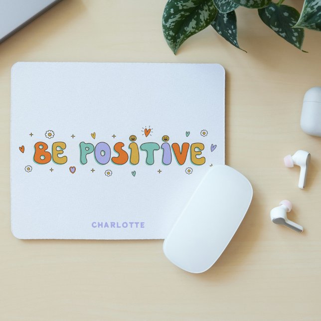 Positiver Motivierend Retro-Typografikname Mousepad (Von Creator hochgeladen)