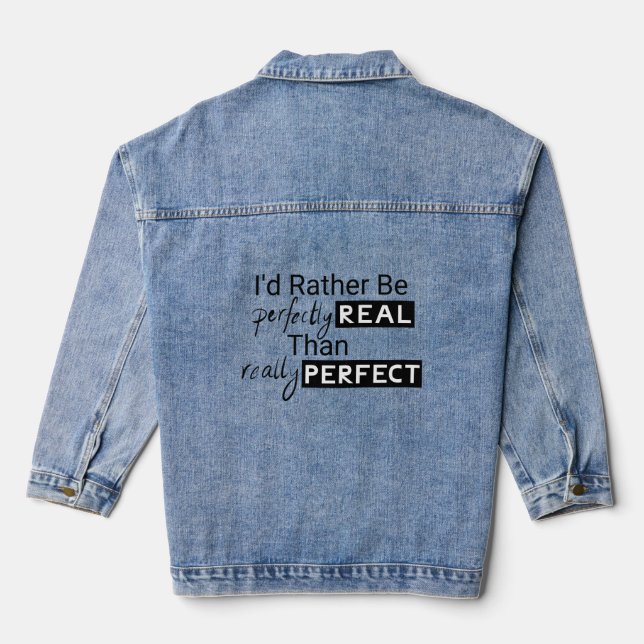 Positiver Motivierend Zitattext Jeansjacke (Rückseite)