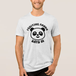 Positiver Panda sagt Hallo süßes Panda-Gesicht  Tri-Blend Shirt