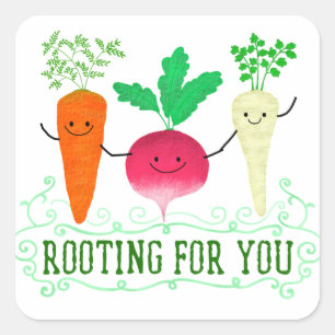 Positiver Root Pun - Wurzeln für Sie Quadratischer Aufkleber