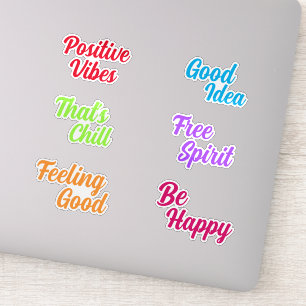 Positiver Spaß farbenfrohe Retro Typografie Aufkleber