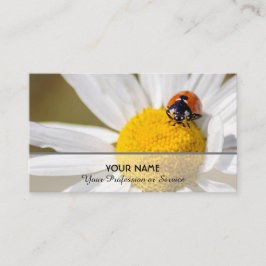Positiver und glücklicher Ladybug für Zen und Bild Visitenkarte