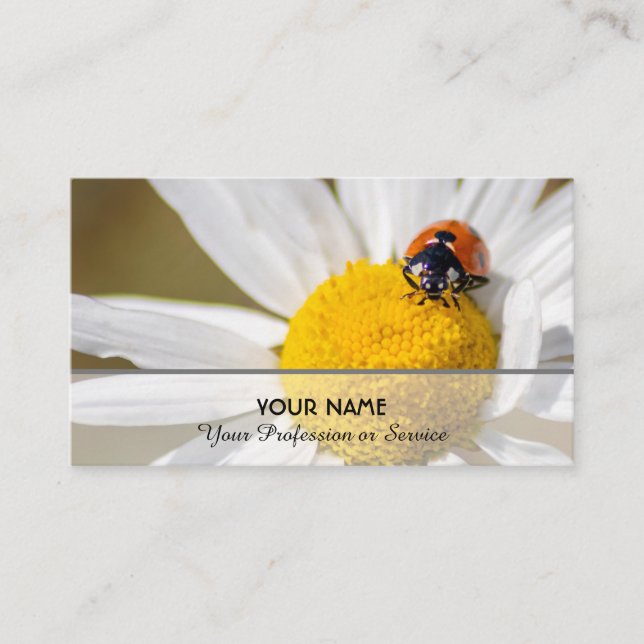 Positiver und glücklicher Ladybug für Zen und Bild Visitenkarte (Vorderseite)