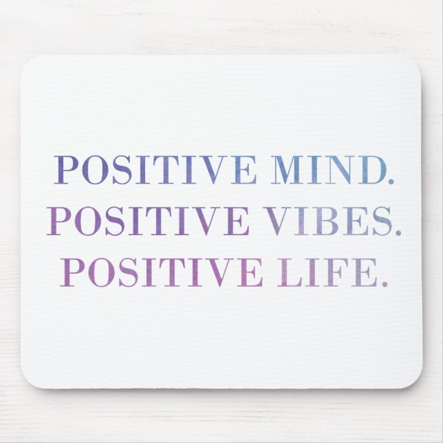 Positiver Verstand, Vibes, Zitat des Lebens (lila Mousepad (Vorne)