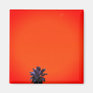 Positiver Vibes Tropical Palm Tree Moon Minimalism Magnet