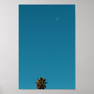 Positiver Vibes Tropical Palm Tree Moon Minimalism Poster