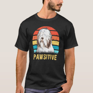 Positiver Vintage Bearded Collie Hund Männer Frau T-Shirt
