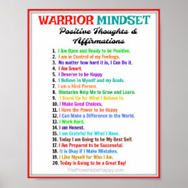 Positives Affirmations Poster - Warrior Mindset