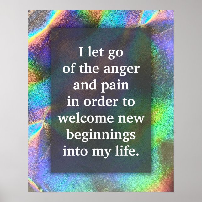 Positives Affirmative Forgiity Anger Management Poster (Vorne)
