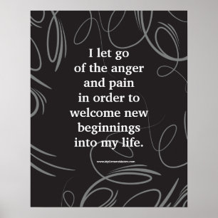 Positives Affirmative Forgiity Anger Management Poster