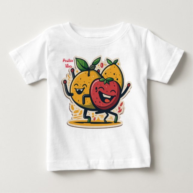 positives Ambiente und fröhliche Tanzfrucht weiß Baby T-shirt (Vorderseite)