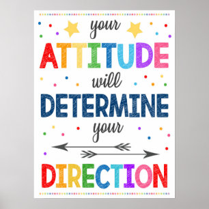 Positives Attitude Rainbow-Klassenposter Poster
