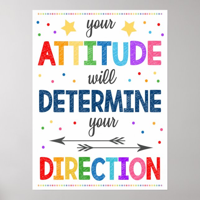 Positives Attitude Rainbow-Klassenposter Poster (Vorne)