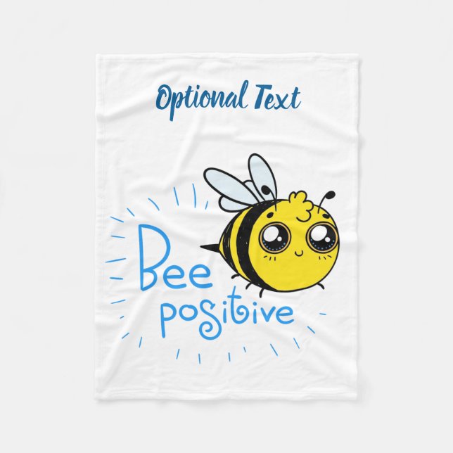 Positives Denken Bee Positive Niedliche Biene Fleecedecke (Vorderseite)