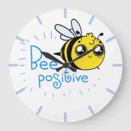 Positives Denken Bee Positive Niedliche Biene Große Wanduhr