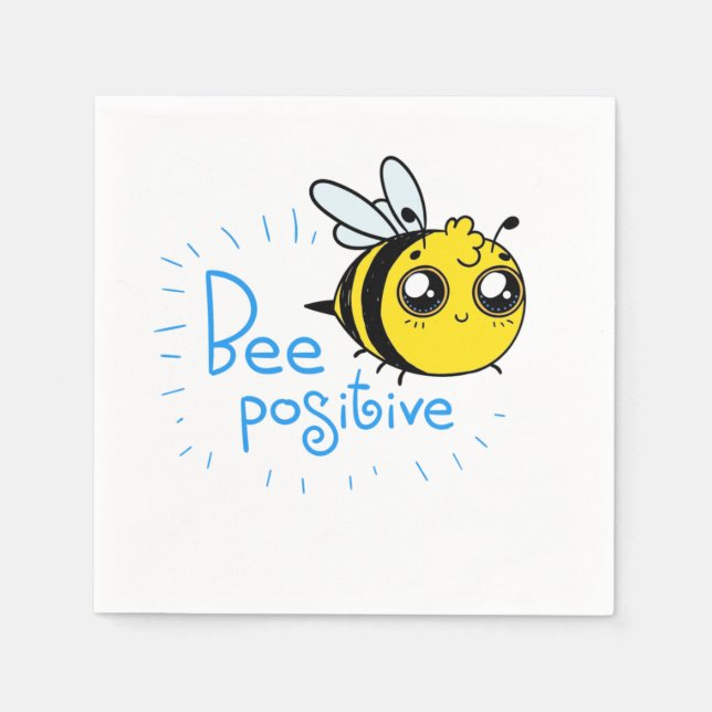 Positives Denken Bee Positive Niedliche Biene Serviette (Vorderseite)