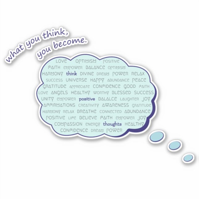 Positives Denken Energie inspirierende blaue Blase Aufkleber (Vorderseite)