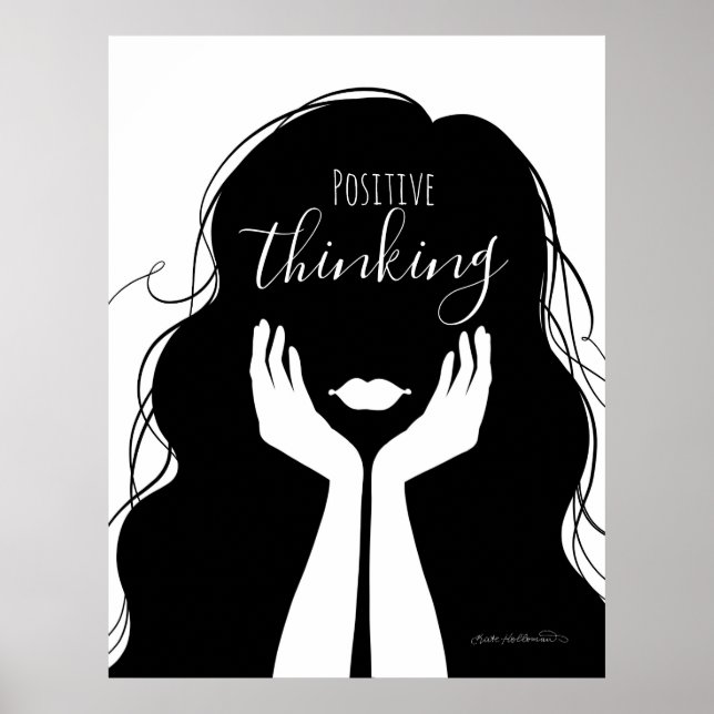 Positives Denken - Silhouette Portrait Art Poster (Vorne)