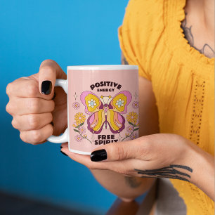 Positives Energieangebot Farbenfrohe Blume Kaffeetasse
