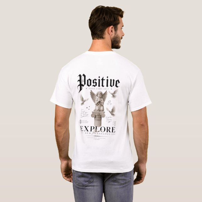 Positives Explore Rückendruck T-Shirt (Schwarz voll)