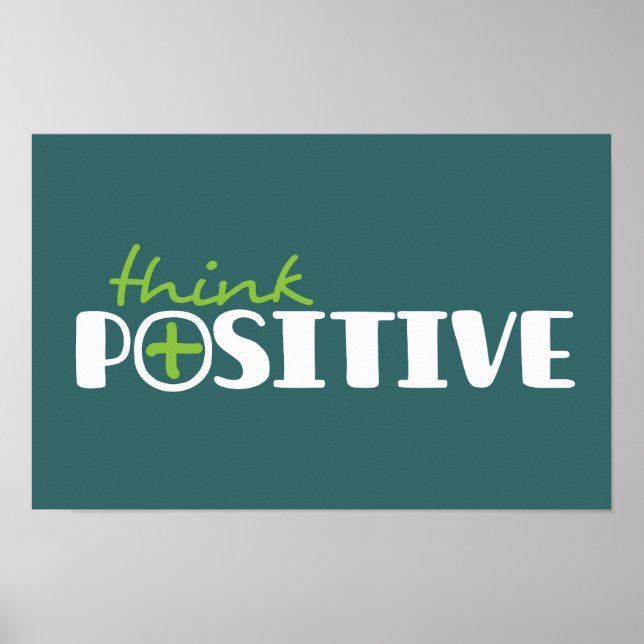 Positives grafisches Langgrün-Poster Poster (Vorne)