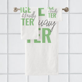 Positives Grün Ihre Stimme Matter Motivation Zitat Badhandtuch Set