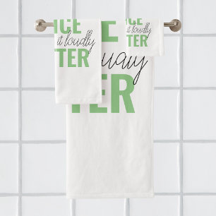 Positives Grün Ihre Stimme Matter Motivation Zitat Badhandtuch Set