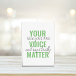 Positives Grün Ihre Stimme Matter Motivation Zitat Fotoblock<br><div class="desc">Positives Grün Ihre Stimme Matter Motivation Zitat</div>