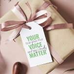 Positives Grün Ihre Stimme Matter Motivation Zitat Geschenkanhänger<br><div class="desc">Positives Grün Ihre Stimme Matter Motivation Zitat</div>