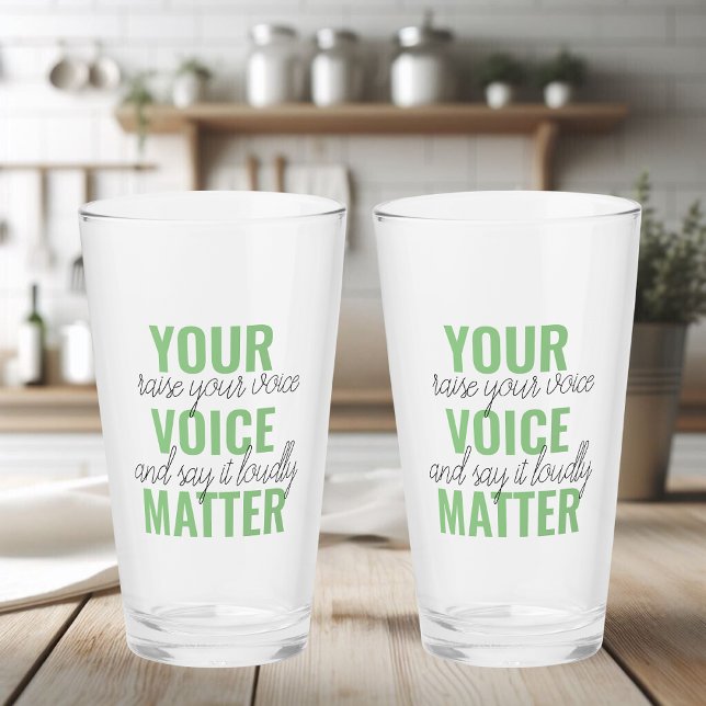 Positives Grün Ihre Stimme Matter Motivation Zitat Glas (Von Creator hochgeladen)