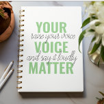 Positives Grün Ihre Stimme Matter Motivation Zitat Notizbuch<br><div class="desc">Positives Grün Ihre Stimme Matter Motivation Zitat</div>