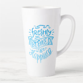 Positives Kaffee Zitat Blue Calligraphy Tall White Milchtasse