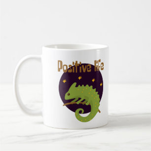 Positives Leben Kawaii lustig niedlichen grün Cham Kaffeetasse