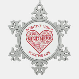 Positives Leben Schneeflocken Zinn-Ornament