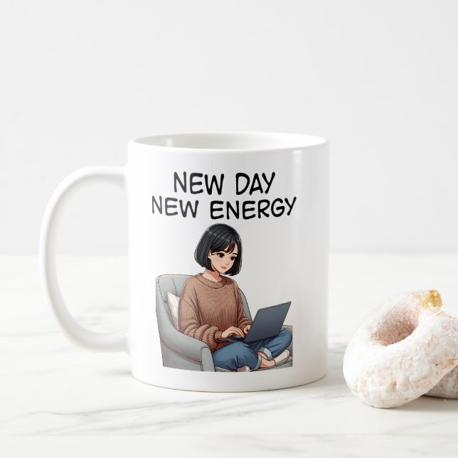 Positives Mädchen Kaffeetasse (Mit Donut)