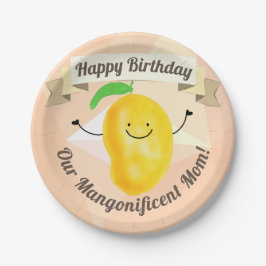 Positives Mango-Wortspiel - Geburtstag Pappteller