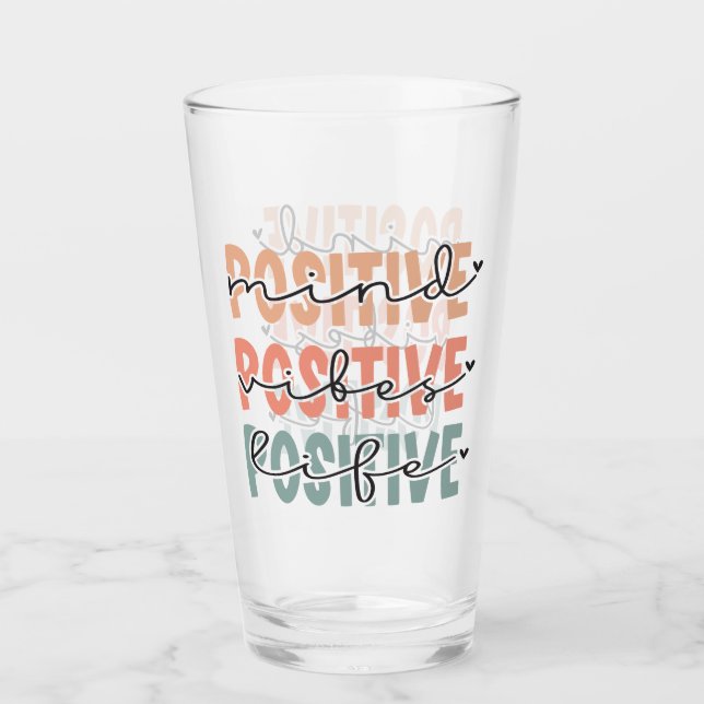 Positives Mind Vibes Life Affirmation Zitat Glas (Vorderseite)