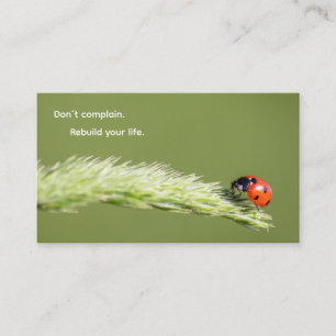 Positives Motivationszitat mit kleinem Marienkäfer Visitenkarte