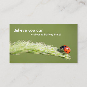 Positives motivierend Zitat mit wenig Ladybug Visitenkarte