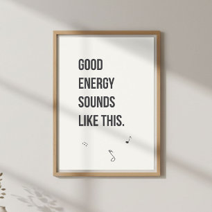 Positives Musikzitat-Wandkunst. Minimal Modern Poster