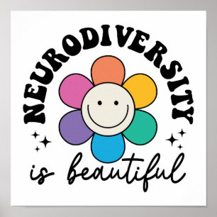 Positives Neurodiversitäts-Akzeptanz-Zitat Poster