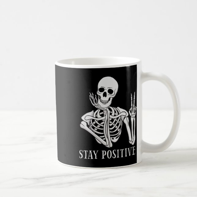 Positives nie besseres Skeleton Spaß Halloween ble Kaffeetasse (Rechts)