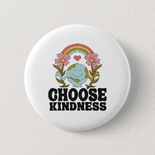 Positives Rainbow Peace Hippie Wählen Sie Kindness Button