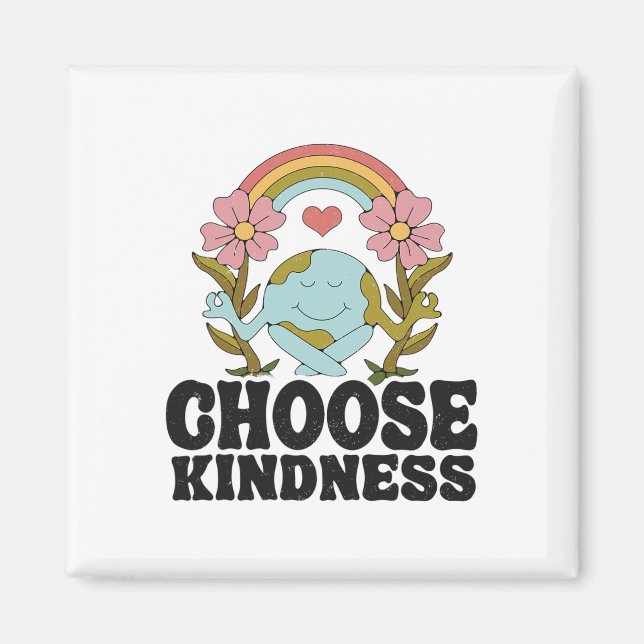 Positives Rainbow Peace Hippie Wählen Sie Kindness Magnet (Vorne)