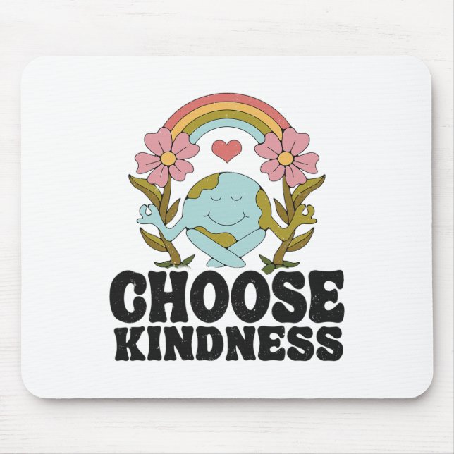 Positives Rainbow Peace Hippie Wählen Sie Kindness Mousepad (Vorne)
