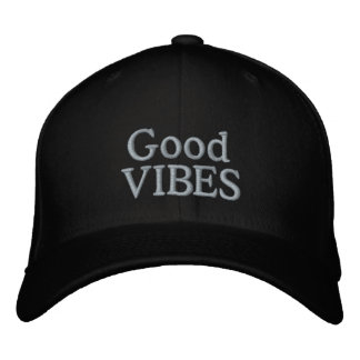 Positives Sprichwort Good Vibes Black Bestickte Baseballkappe