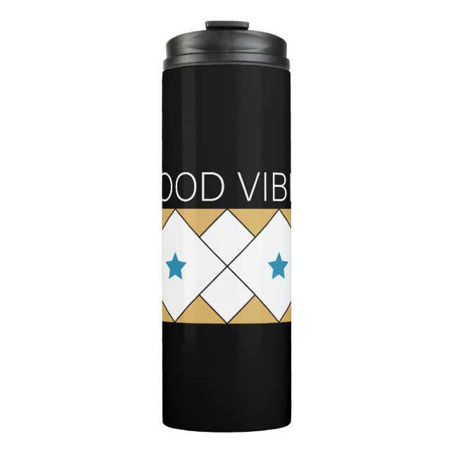 Positives Vibes erfrischendes Design Thermosbecher (Vorderseite)