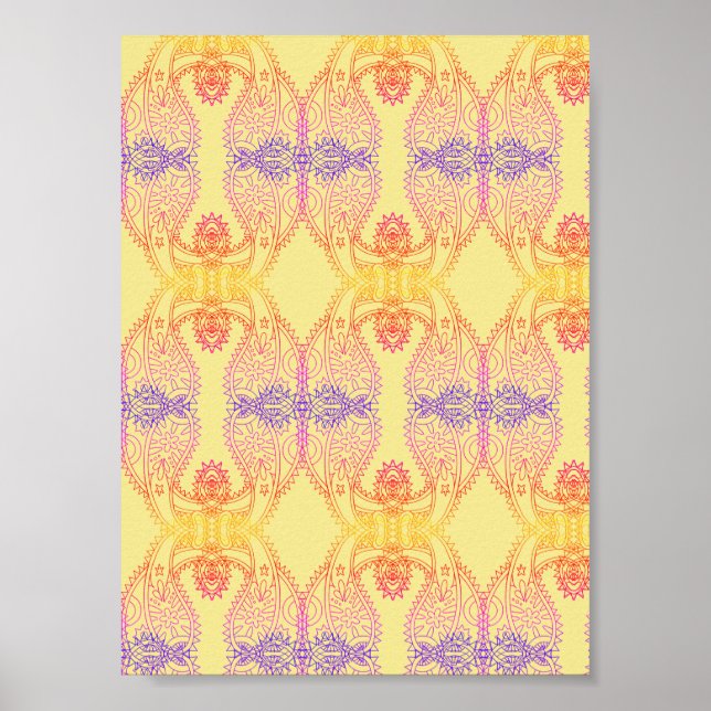 Positives Vibes Paisley Pattern Poster (Vorne)
